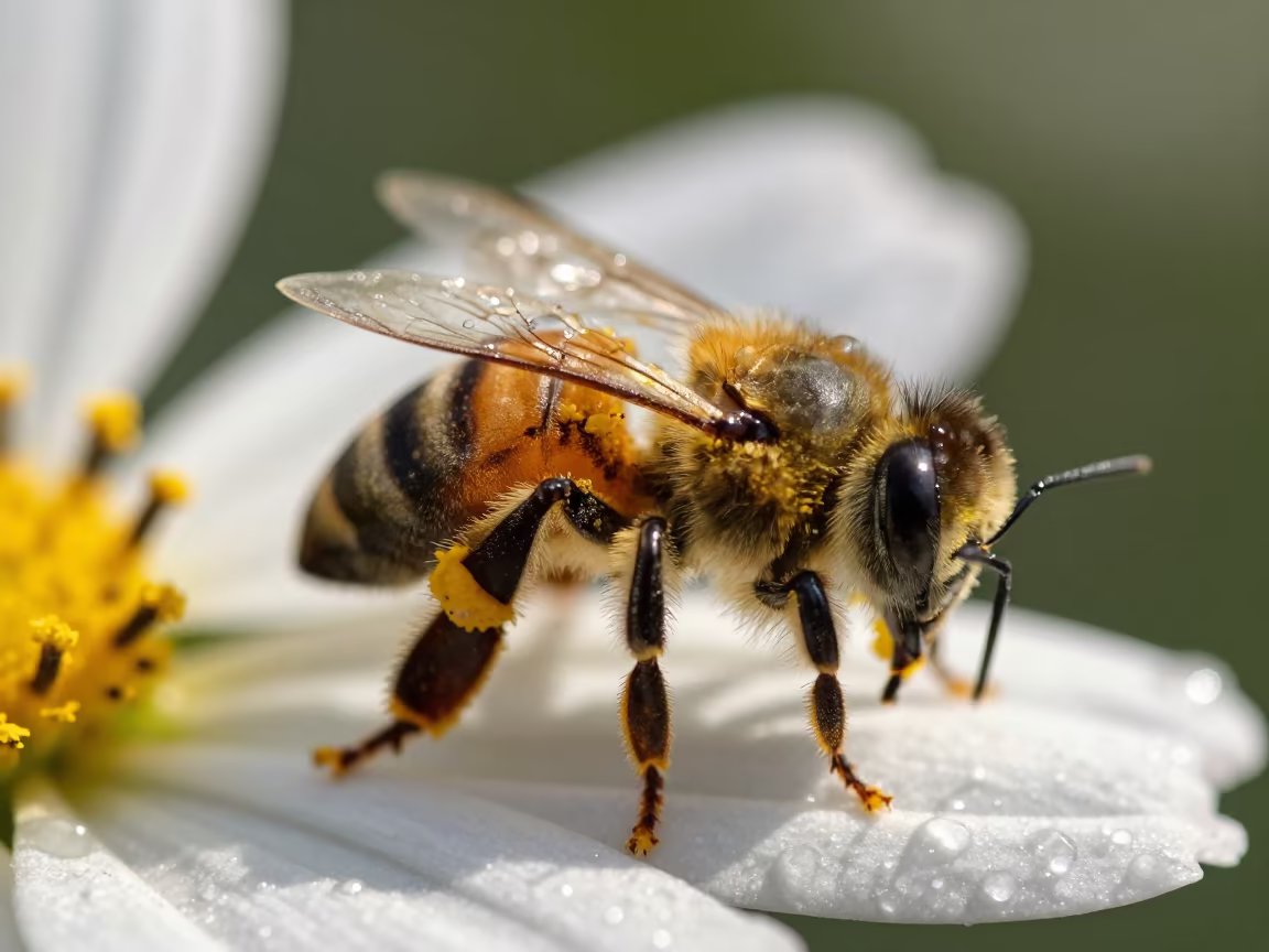 Bee Leg Pollen Dust in Hamburg Morning Shadow in near Hamburg