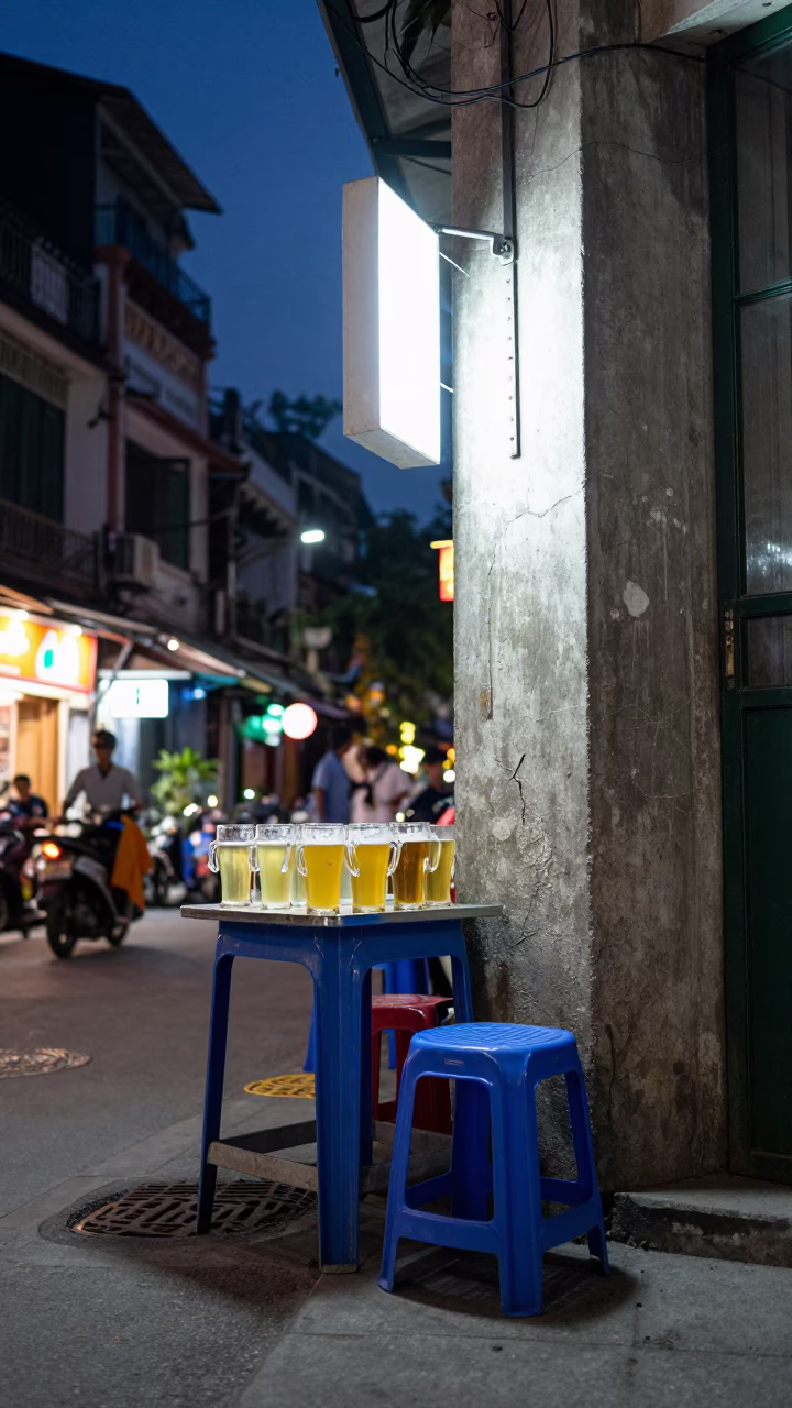 Beer Glasses in Hanoi in in Hanoi, Vietnam