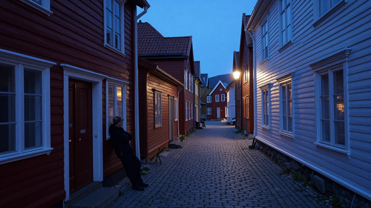 Before Dawn at The Still Hours Before Dawn Light in Bergen in in Bergen, Norway
