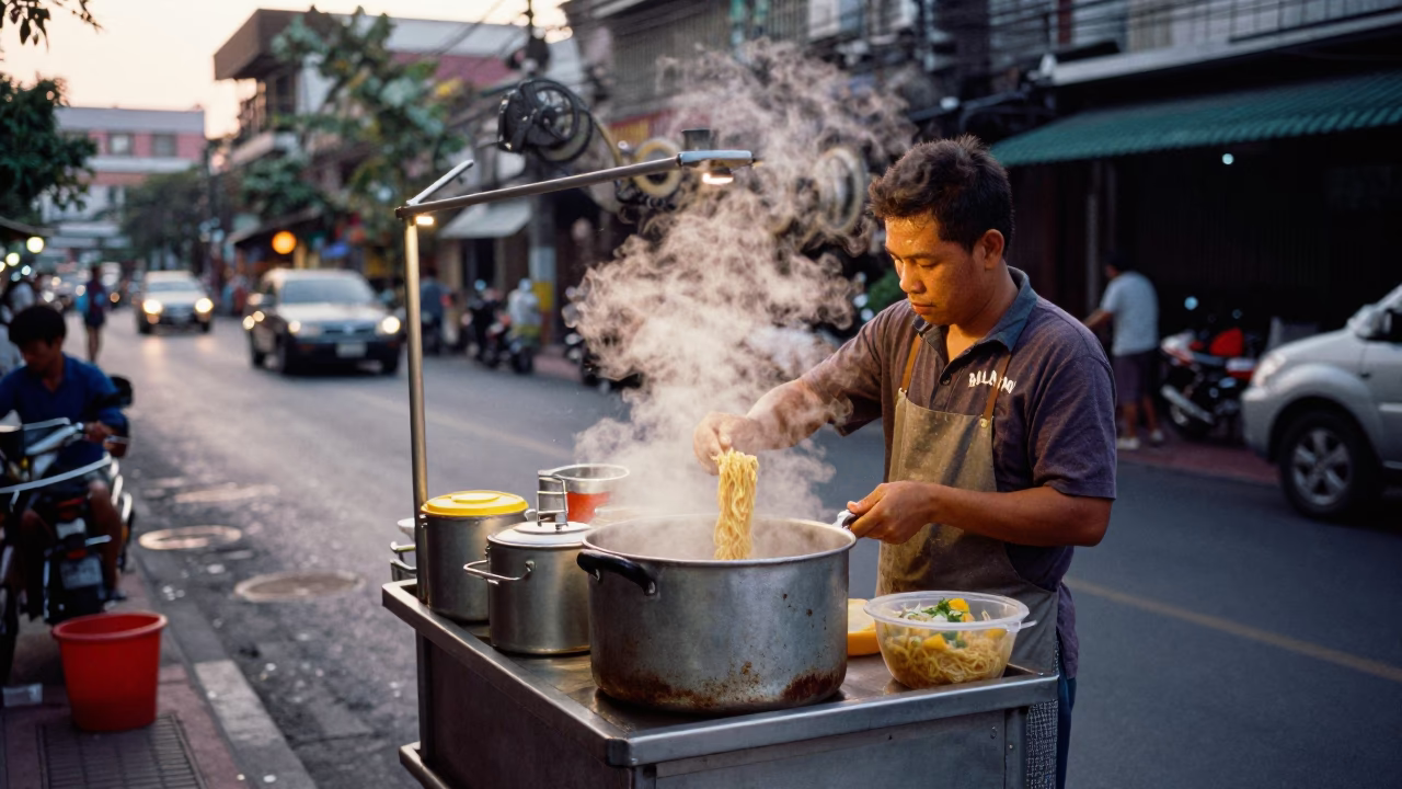 Before Dawn in Bangkok at The Still Hours Before Dawn Light in in Bangkok, Thailand