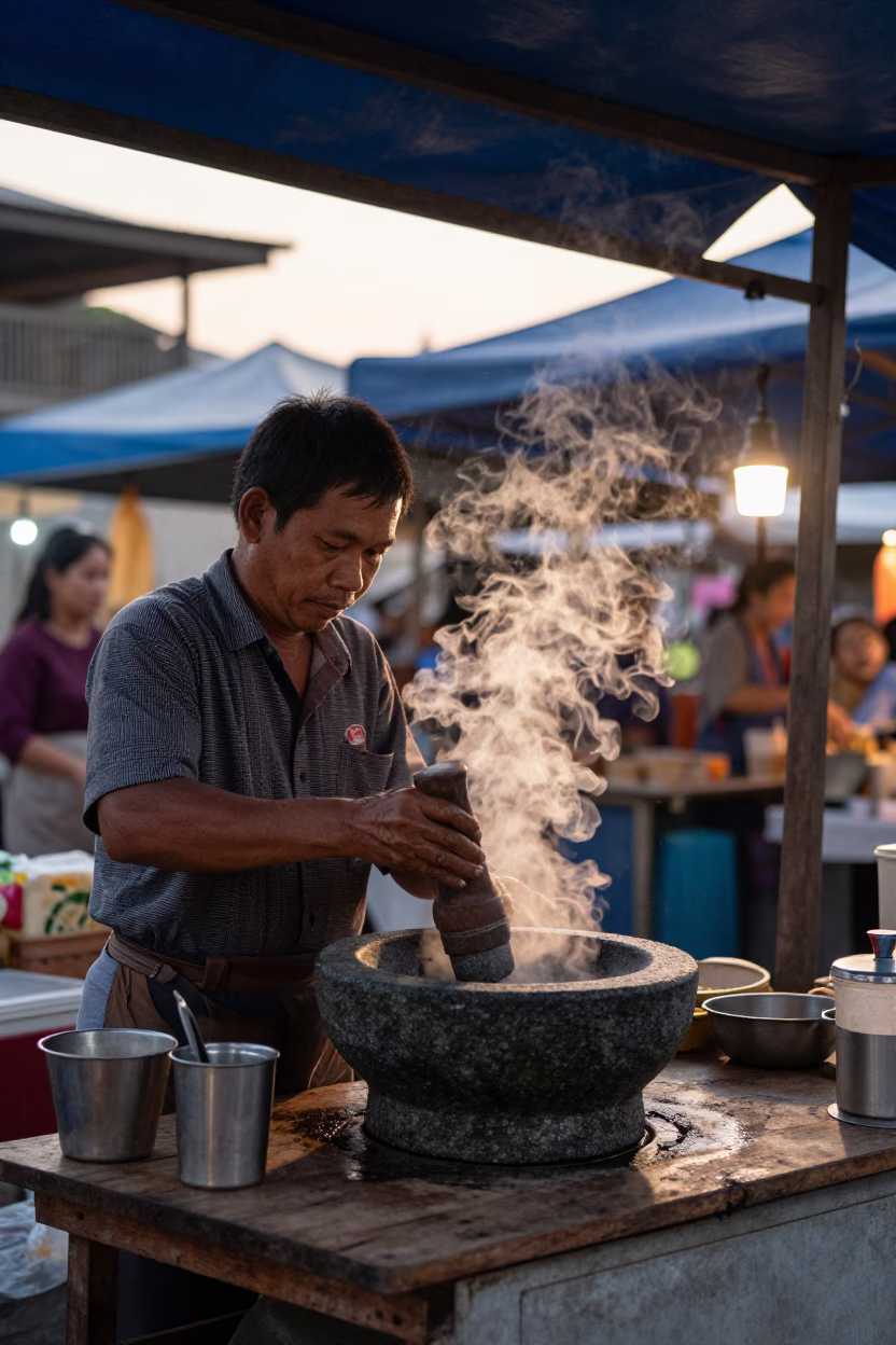 Before Dawn in Chiang Mai at The Still Hours Before Dawn Light in in Chiang Mai, Thailand