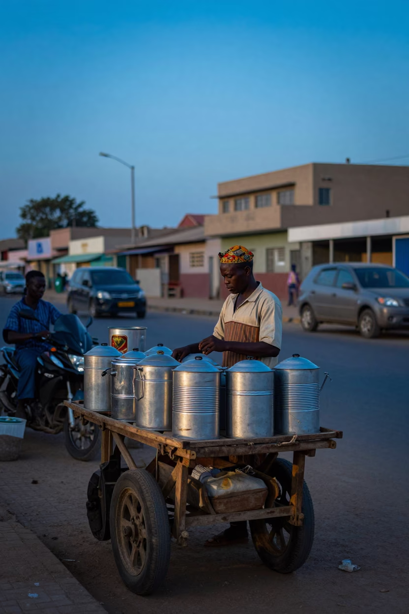 Before Dawn in Dakar at The Still Hours Before Dawn Light in in Dakar, Senegal
