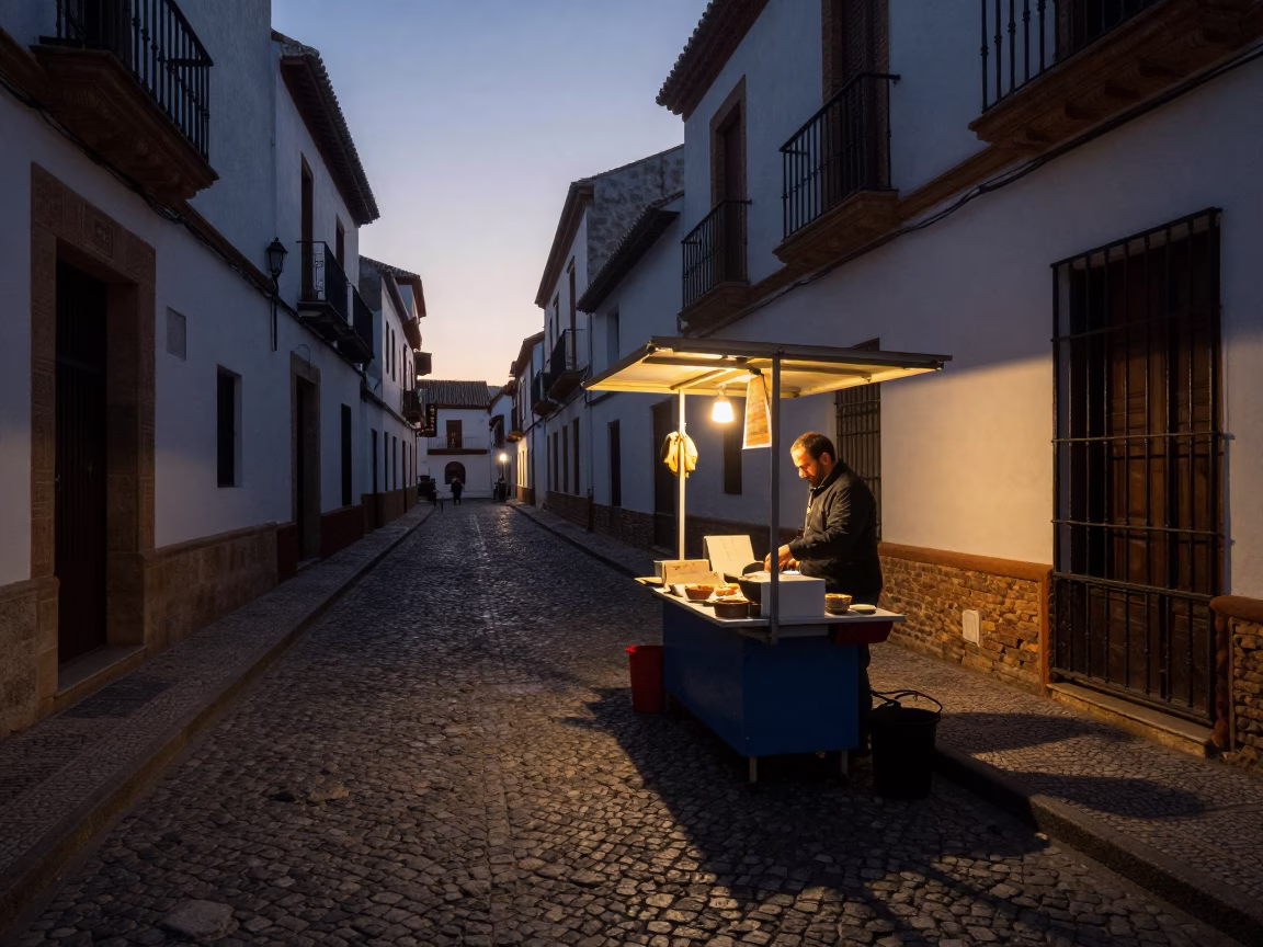 Before Dawn in Granada at The Still Hours Before Dawn Light in in Granada, Spain