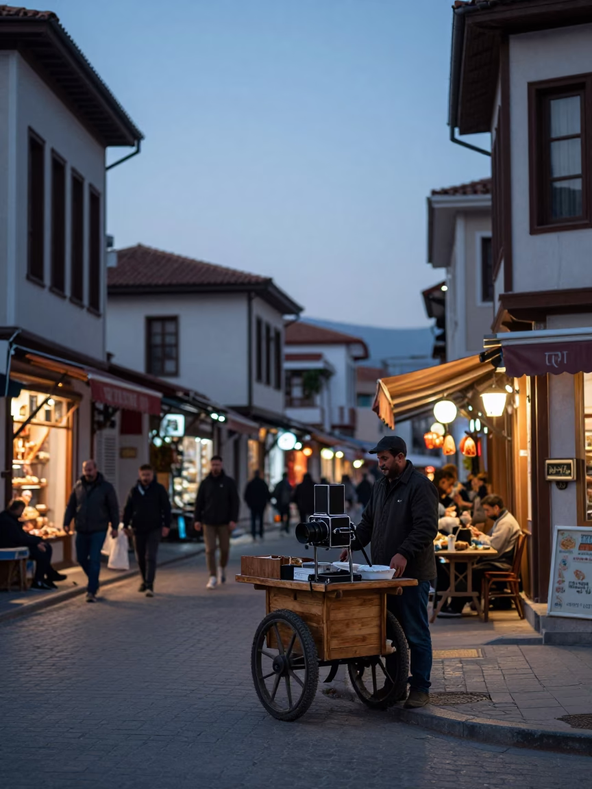 Before Dawn in Izmir at The Still Hours Before Dawn Light in in Izmir, Turkey