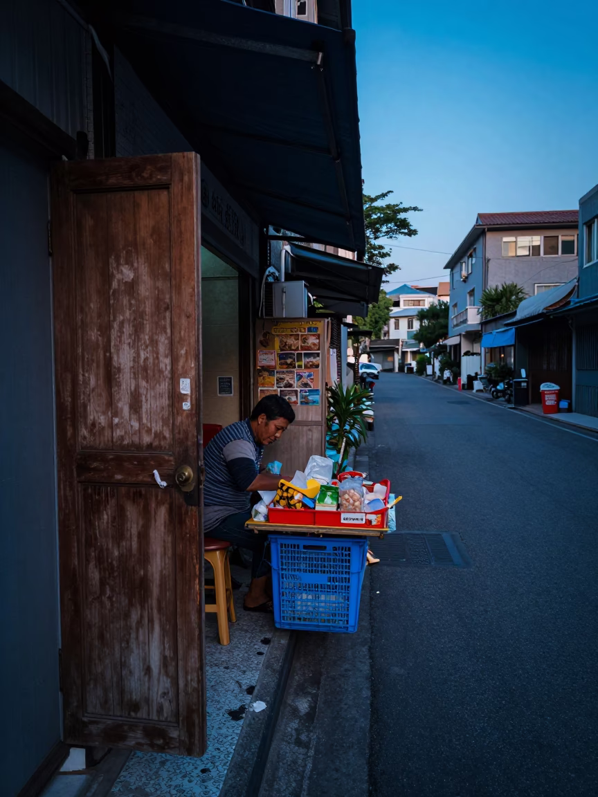 Before Dawn in Kaohsiung at Sunrise Light in in Kaohsiung, Taiwan