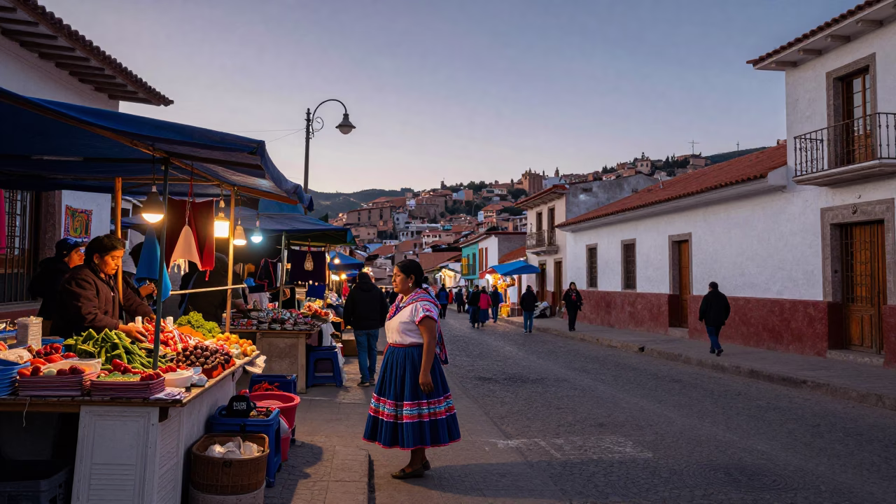 Before Dawn in La Paz at The Still Hours Before Dawn Light in in La Paz, Bolivia