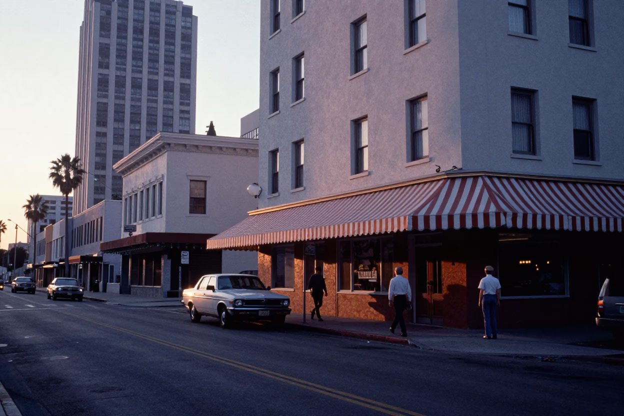 Before Dawn in Los Angeles at Sunrise Light in in Los Angeles, California, United States