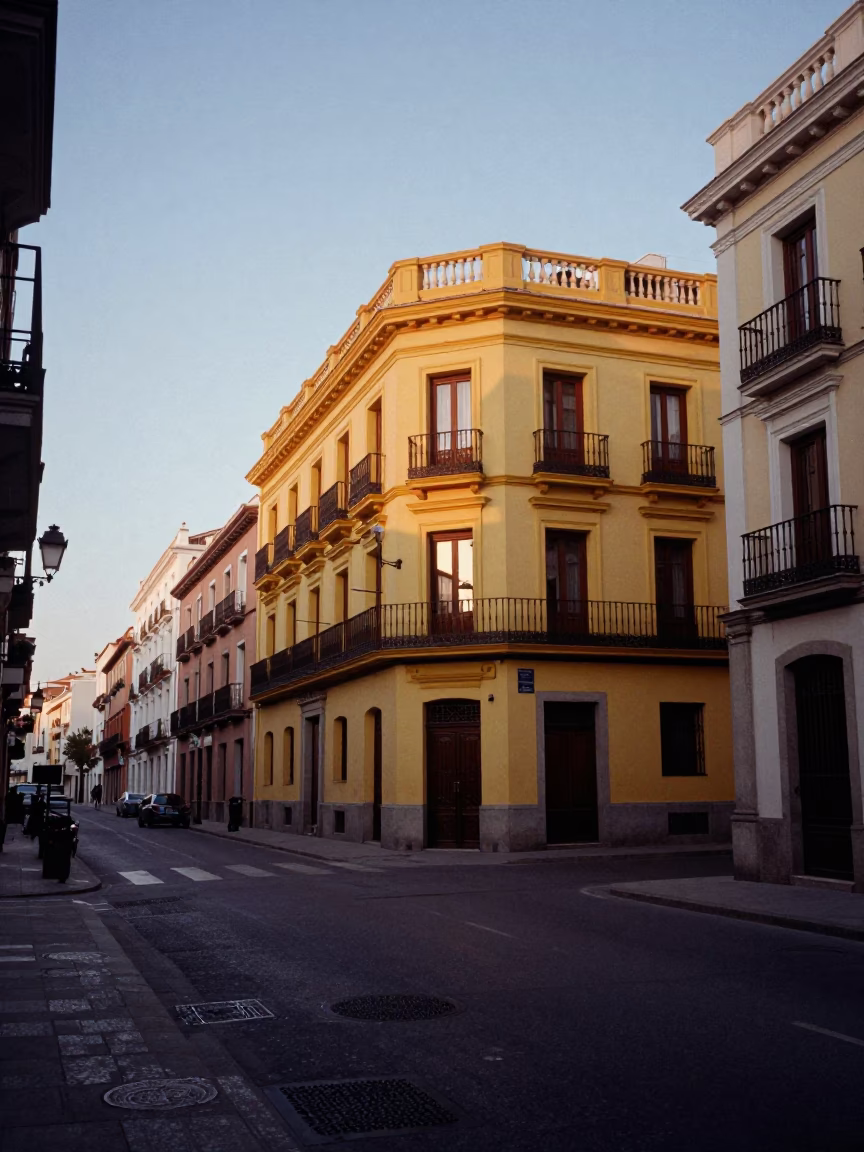 Before Dawn in Madrid at The Still Hours Before Dawn Light in in Madrid, Spain