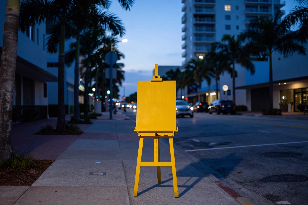 Before Dawn in Miami at The Still Hours Before Dawn Light in in Miami, Florida, United States