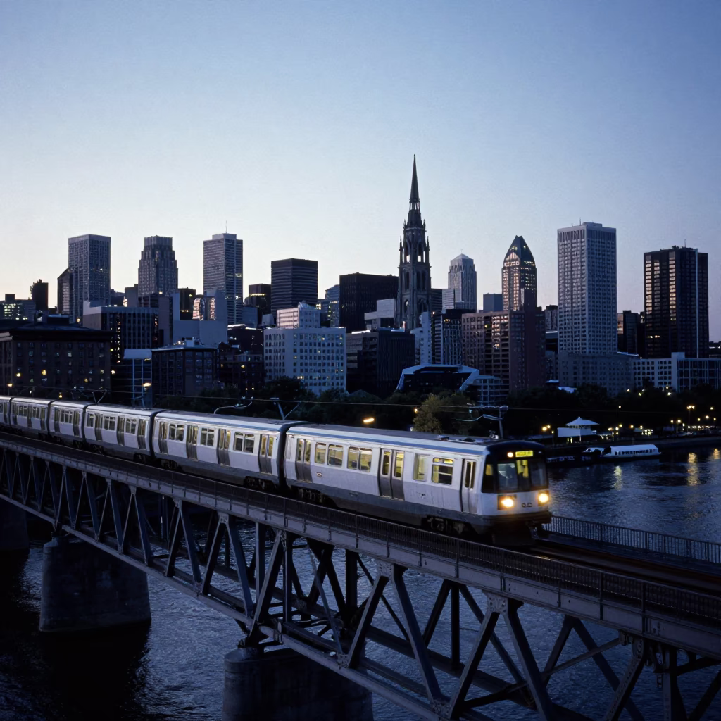 Before Dawn in Montreal at The Still Hours Before Dawn Light in in Montreal, Quebec, Canada