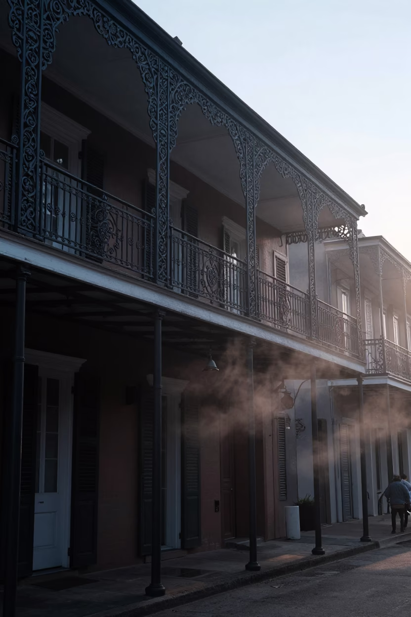 Before Dawn in New Orleans at Sunrise Light in in New Orleans, Louisiana, United States