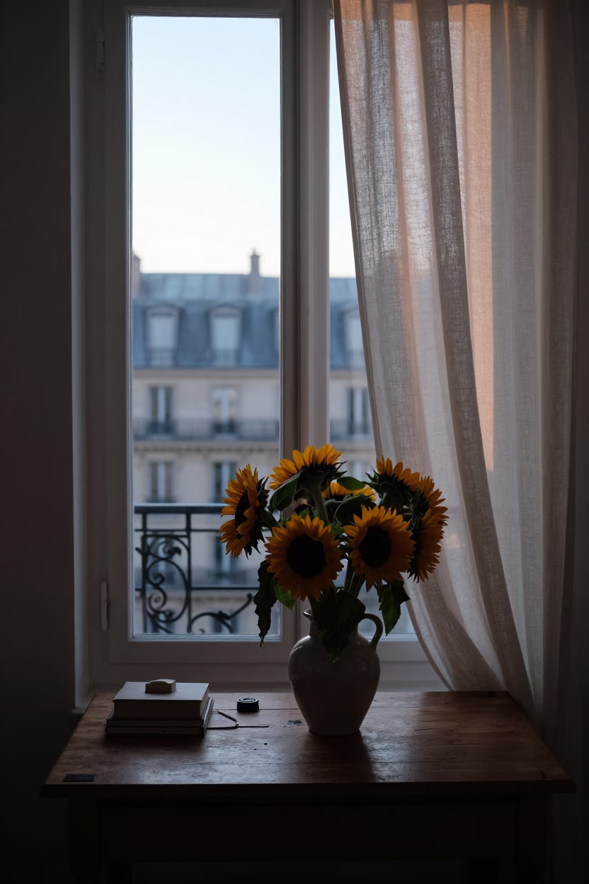 Before Dawn in Paris at Sunrise Light in in Paris, France