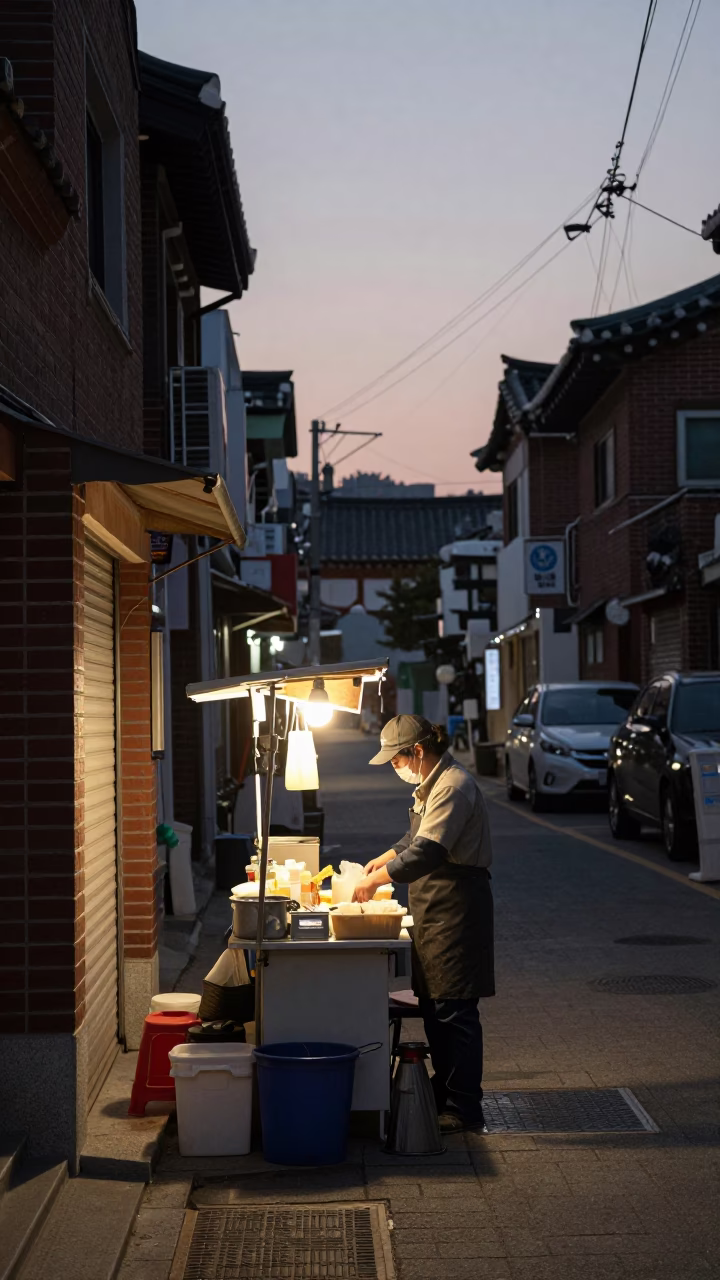 Before Dawn in Seoul at The Still Hours Before Dawn Light in in Seoul, South Korea