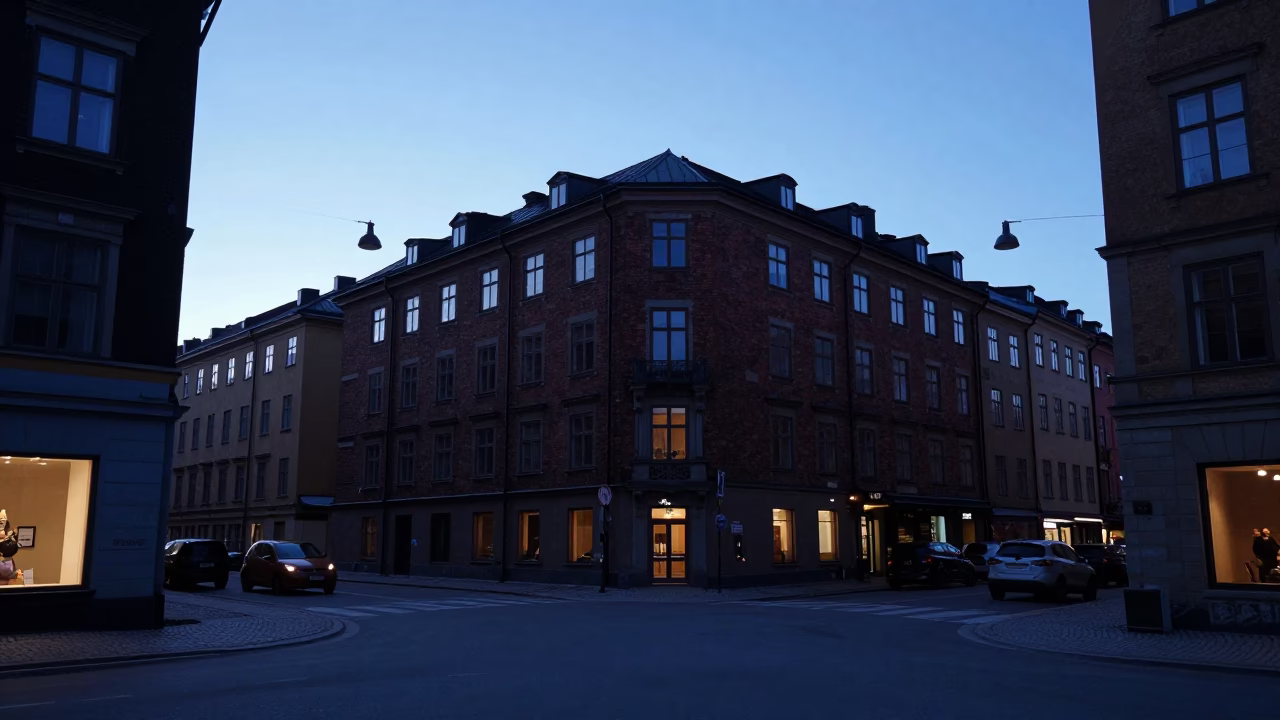 Before Dawn in Stockholm at The Still Hours Before Dawn Light in in Stockholm, Sweden