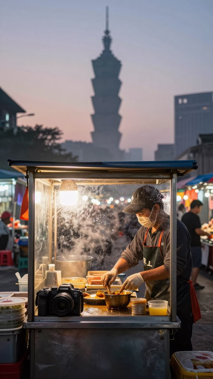 Before Dawn in Taipei at The Still Hours Before Dawn Light in in Taipei, Taiwan