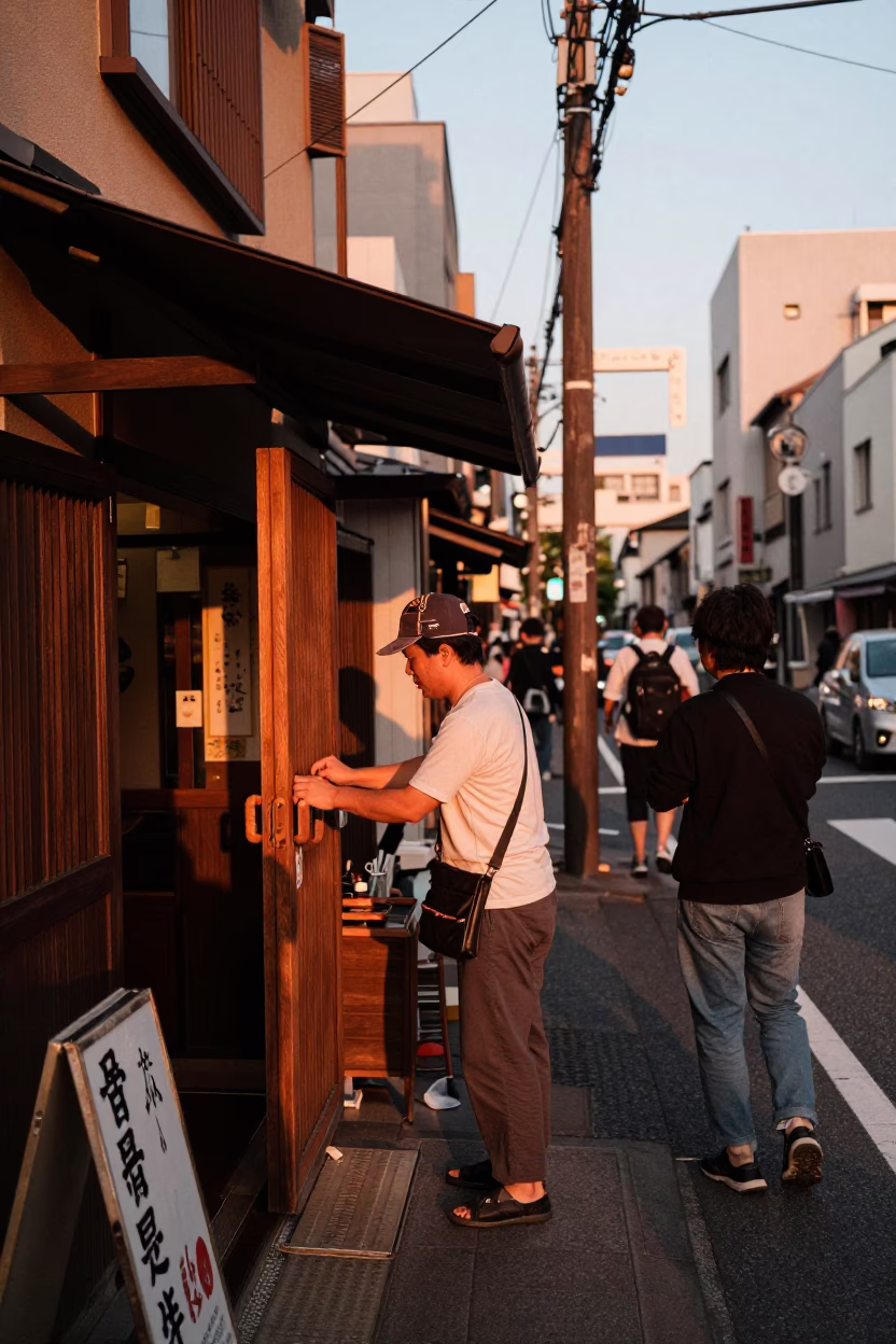 Before Dusk at Copper-toned Light Before Dusk in Fukuoka in in Fukuoka, Japan