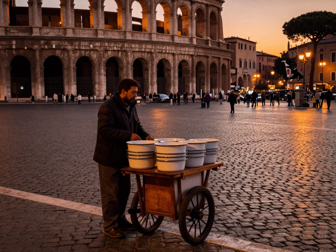 Before Dusk at Copper-toned Light Before Dusk in Rome in in Rome, Italy