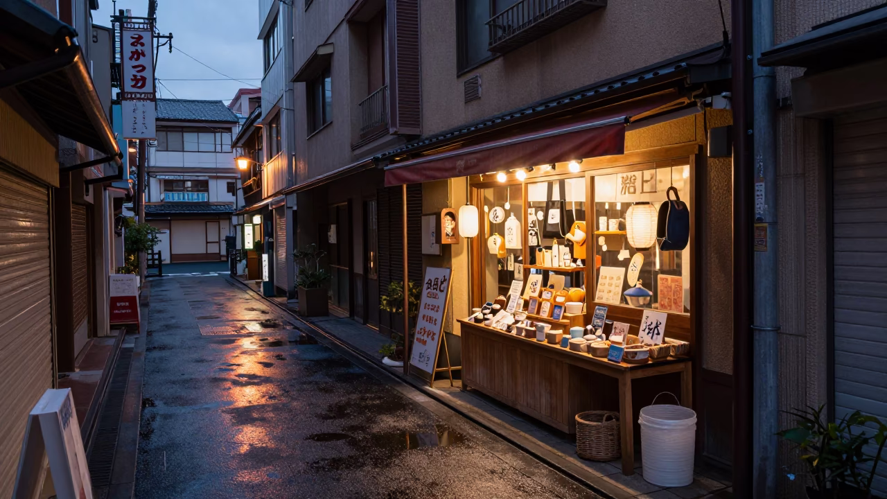 Before Dusk at Copper-toned Light Before Dusk in Tokyo in in Tokyo, Japan