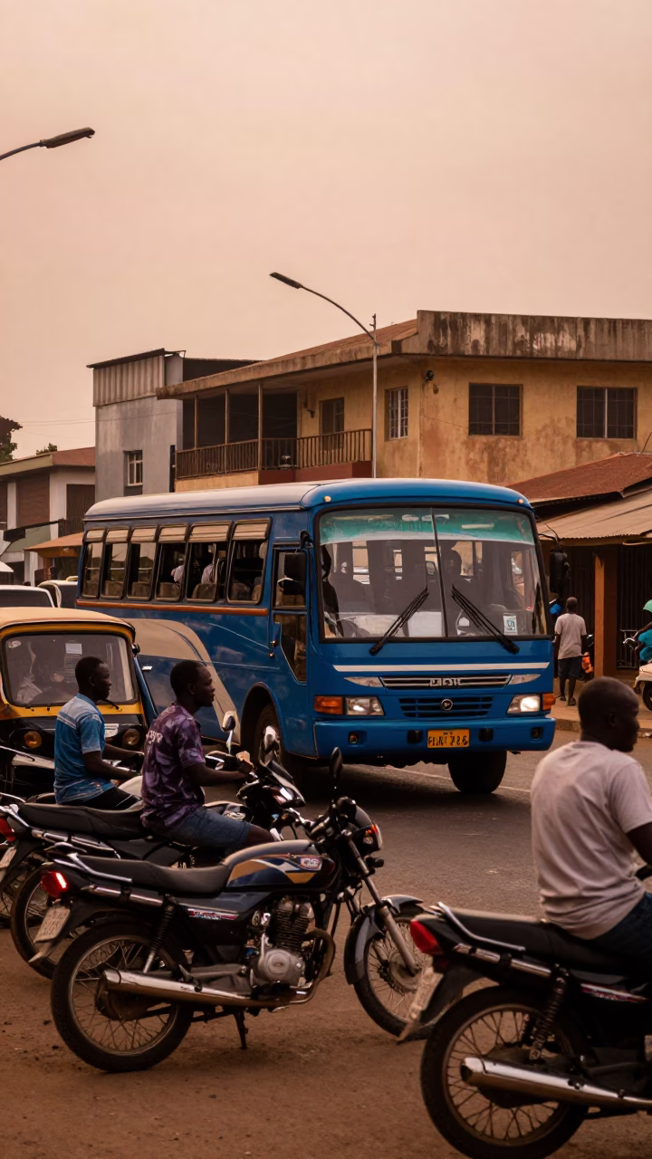 Before Dusk in Accra at Copper-toned Light Before Dusk in in Accra, Ghana