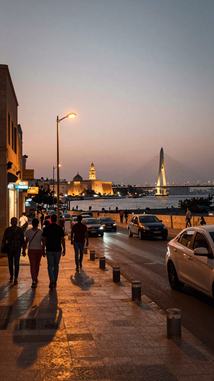 Before Dusk in Alexandria at Copper-toned Light Before Dusk in in Alexandria, Egypt