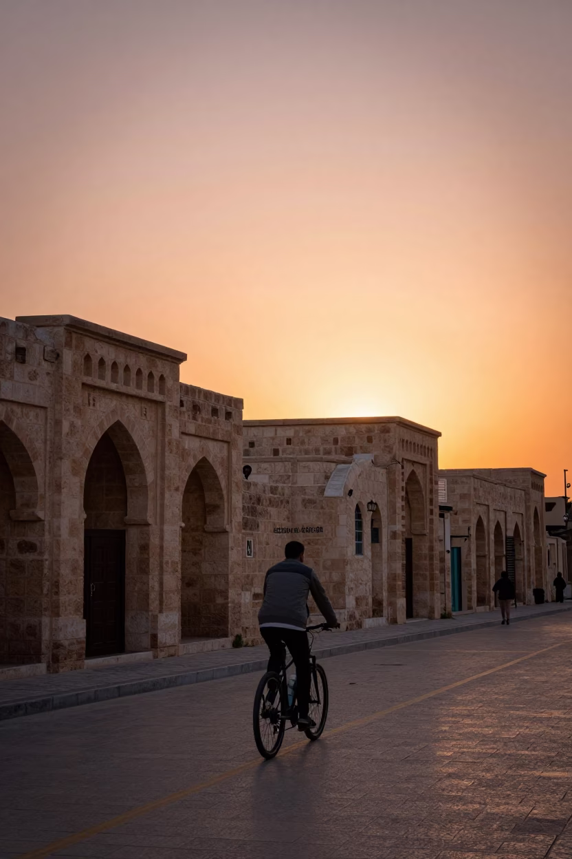 Before Dusk in Amman at Copper-toned Light Before Dusk in in Amman, Jordan