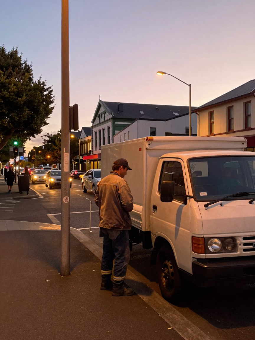 Before Dusk in Christchurch at Copper-toned Light Before Dusk in in Christchurch, New Zealand
