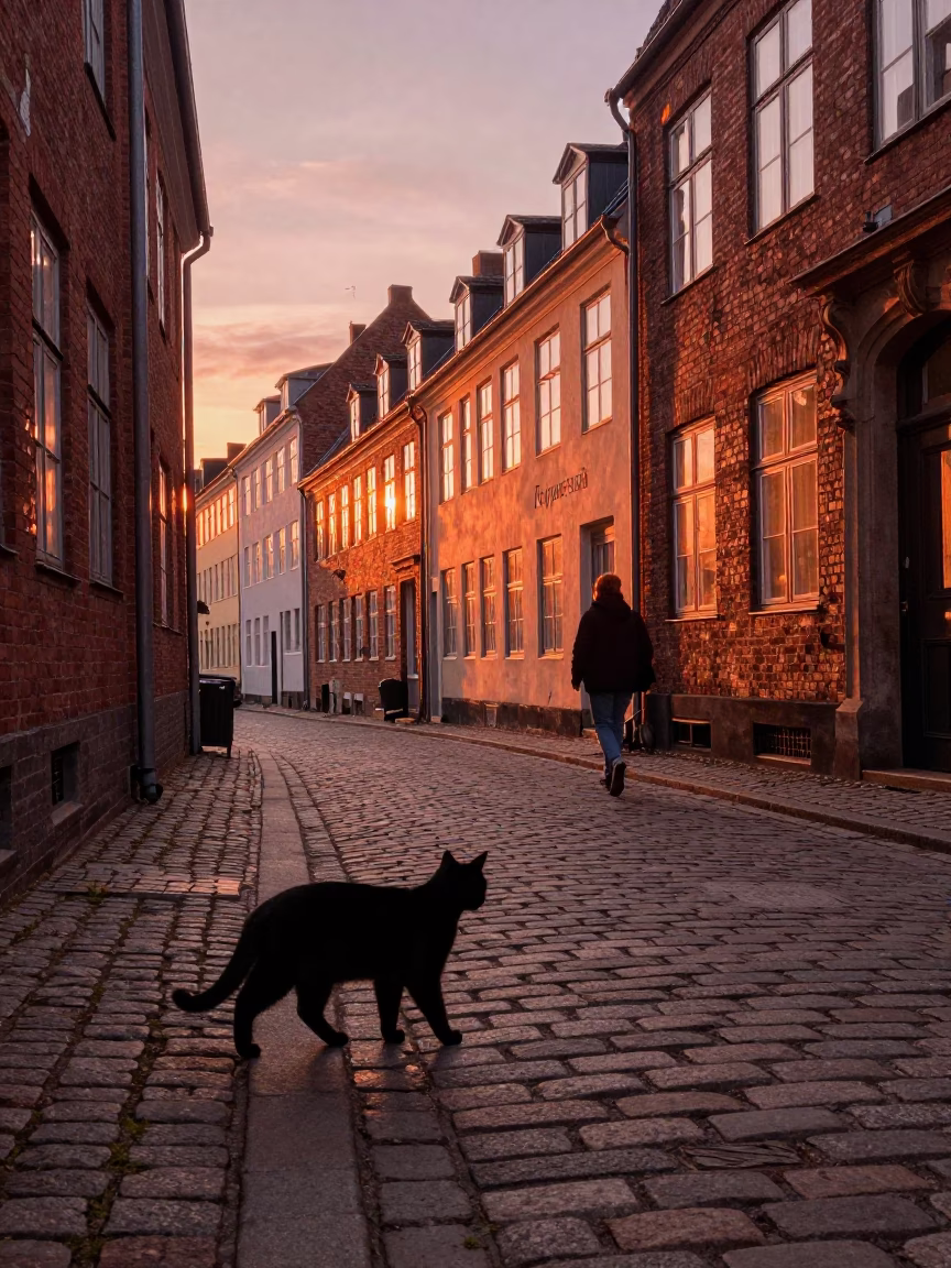 Before Dusk in Copenhagen at Copper-toned Light Before Dusk in in Copenhagen, Denmark
