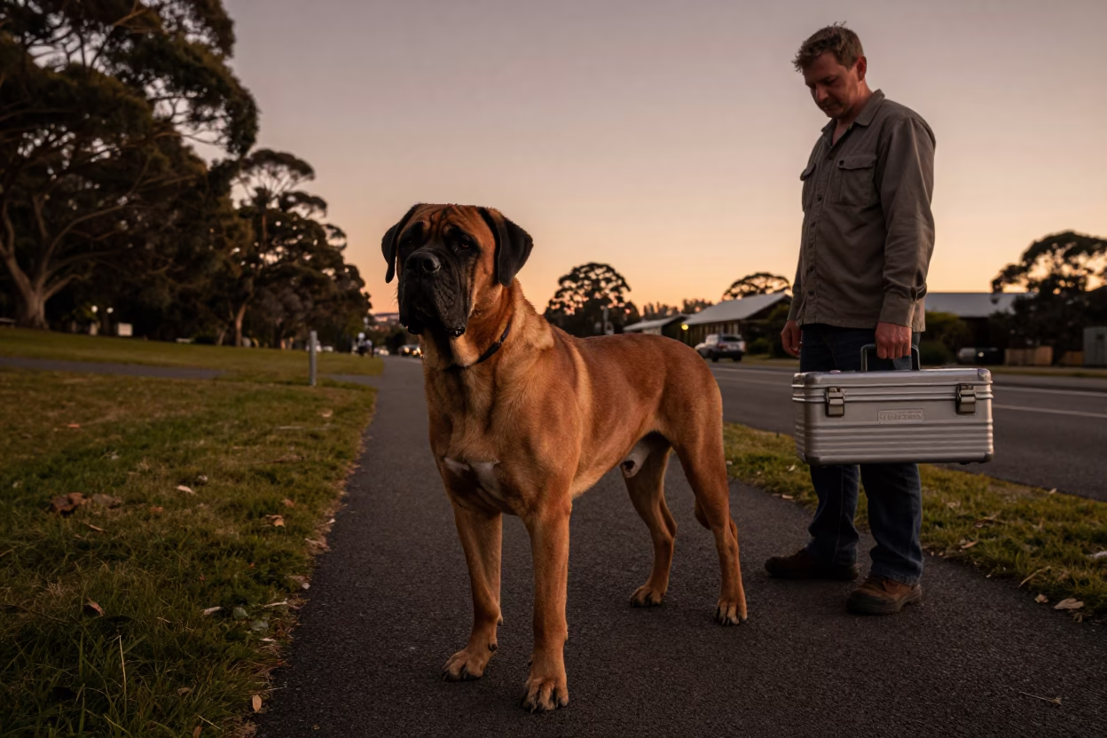 Before Dusk in Hobart at Copper-toned Light Before Dusk in in Hobart, Tasmania, Australia