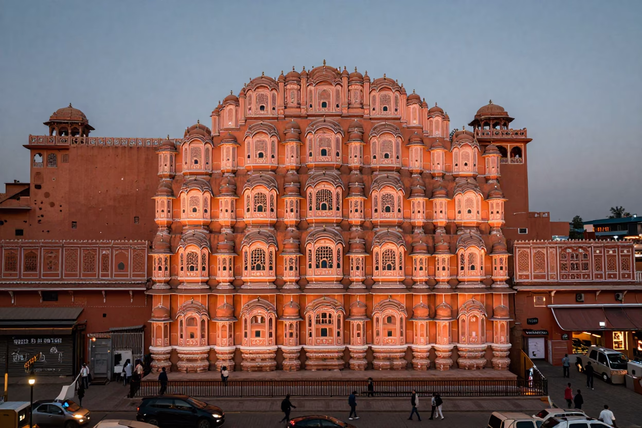 Before Dusk in Jaipur at Copper-toned Light Before Dusk in in Jaipur, India