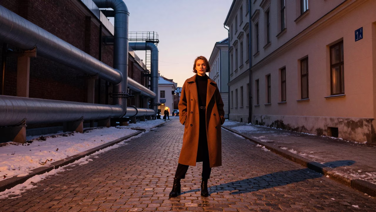 Before Dusk in Krakow at Copper-toned Light Before Dusk in in Krakow, Poland