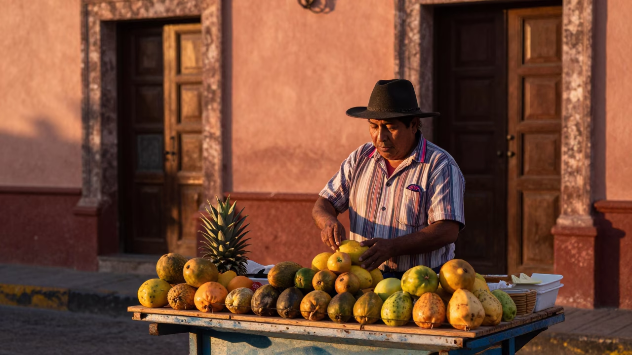 Before Dusk in Merida at Copper-toned Light Before Dusk in in Merida, Mexico