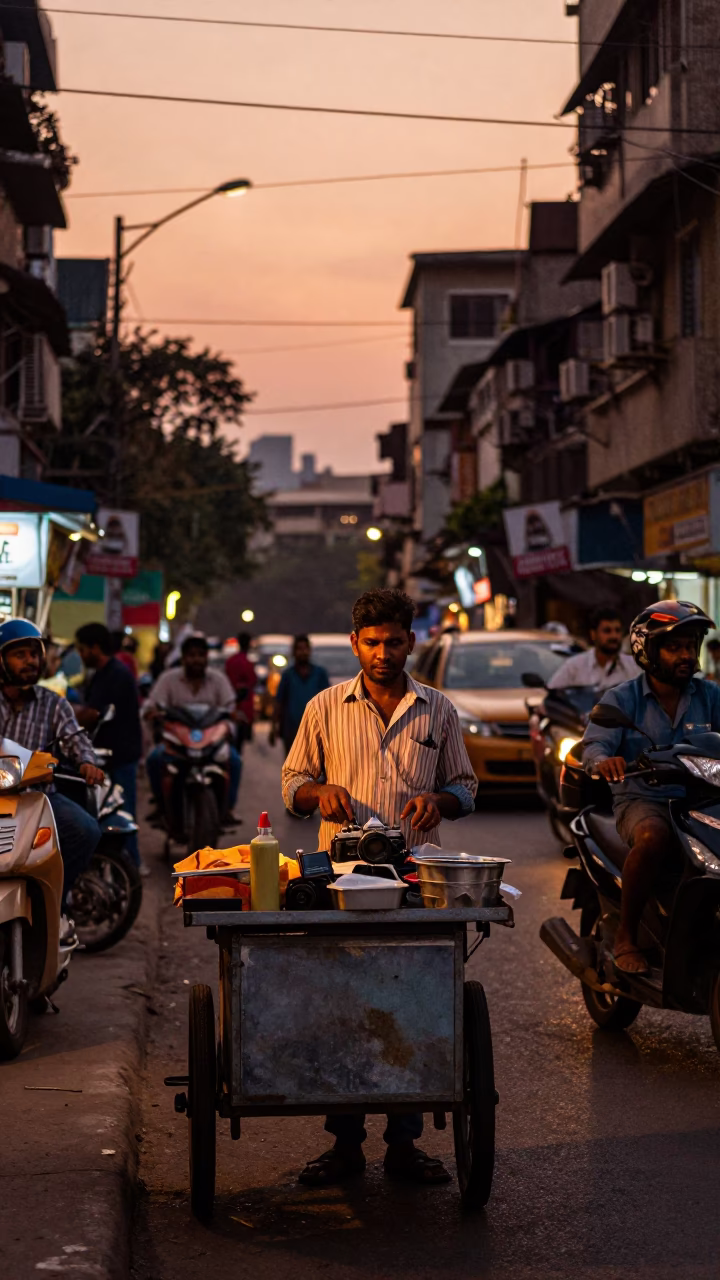 Before Dusk in Mumbai at Copper-toned Light Before Dusk in in Mumbai, India