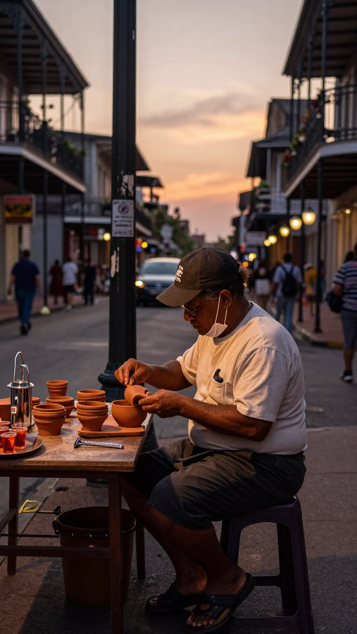 Before Dusk in New Orleans at Copper-toned Light Before Dusk in in New Orleans, Louisiana, United States
