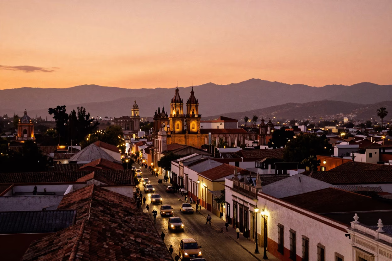 Before Dusk in Oaxaca at Copper-toned Light Before Dusk in in Oaxaca, Mexico