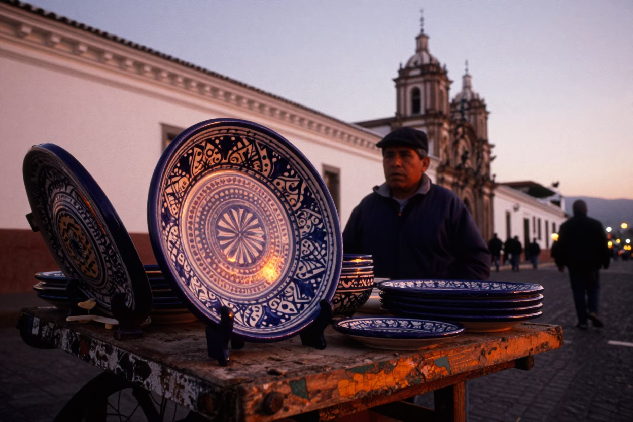 Before Dusk in Quito at Copper-toned Light Before Dusk in in Quito, Ecuador