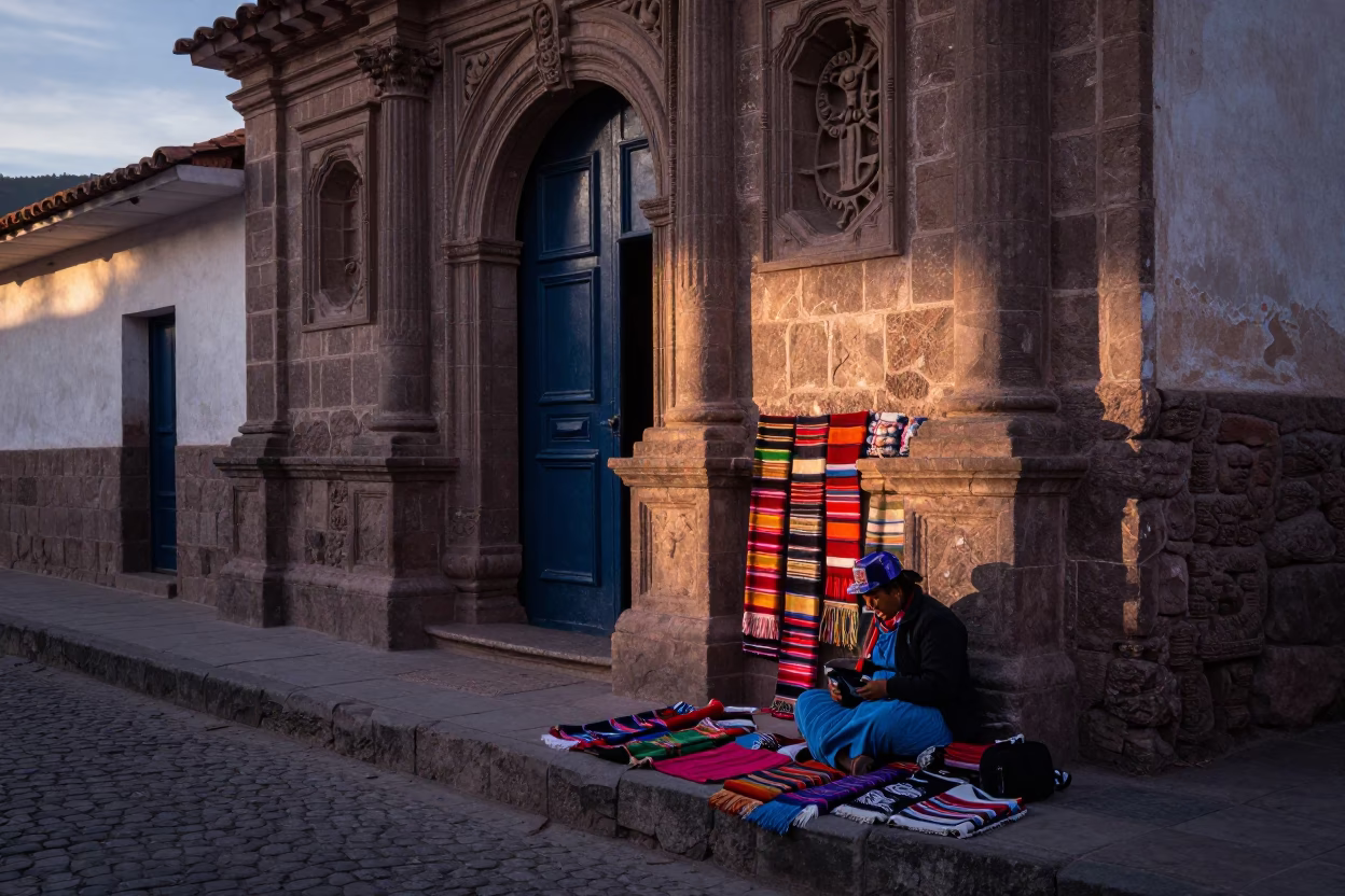Before Sunrise at Sunrise Light in Cusco in in Cusco, Peru
