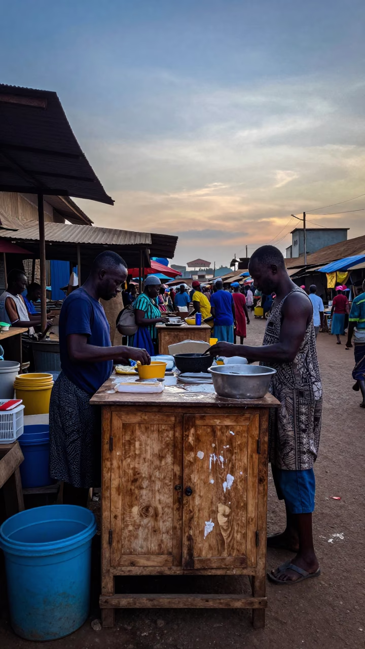 Before Sunrise in Accra at Sunrise Light in in Accra, Ghana