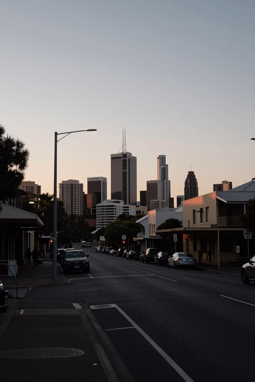 Before Sunrise in Adelaide at Sunrise Light in in Adelaide, South Australia, Australia