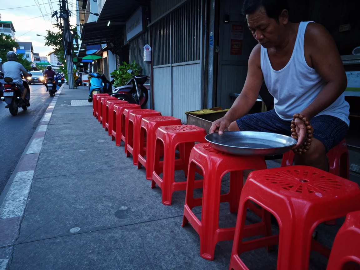 Before Sunrise in Bangkok at Sunrise Light in in Bangkok, Thailand