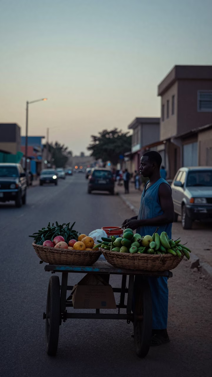 Before Sunrise in Dakar at Sunrise Light in in Dakar, Senegal