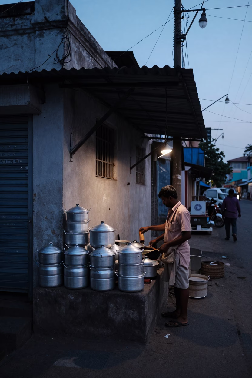 Before Sunrise in Hyderabad at Sunrise Light in in Hyderabad, India