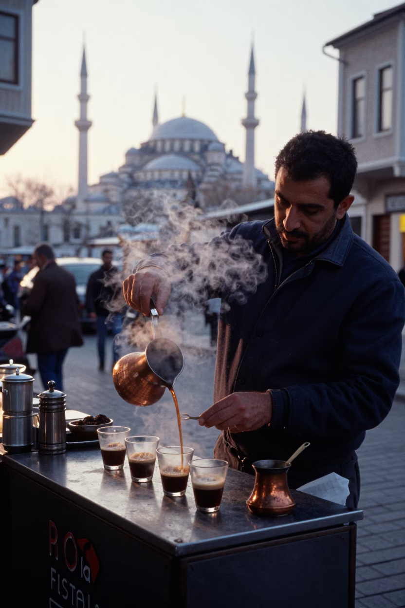 Before Sunrise in Istanbul at Sunrise Light in in Istanbul, Turkey