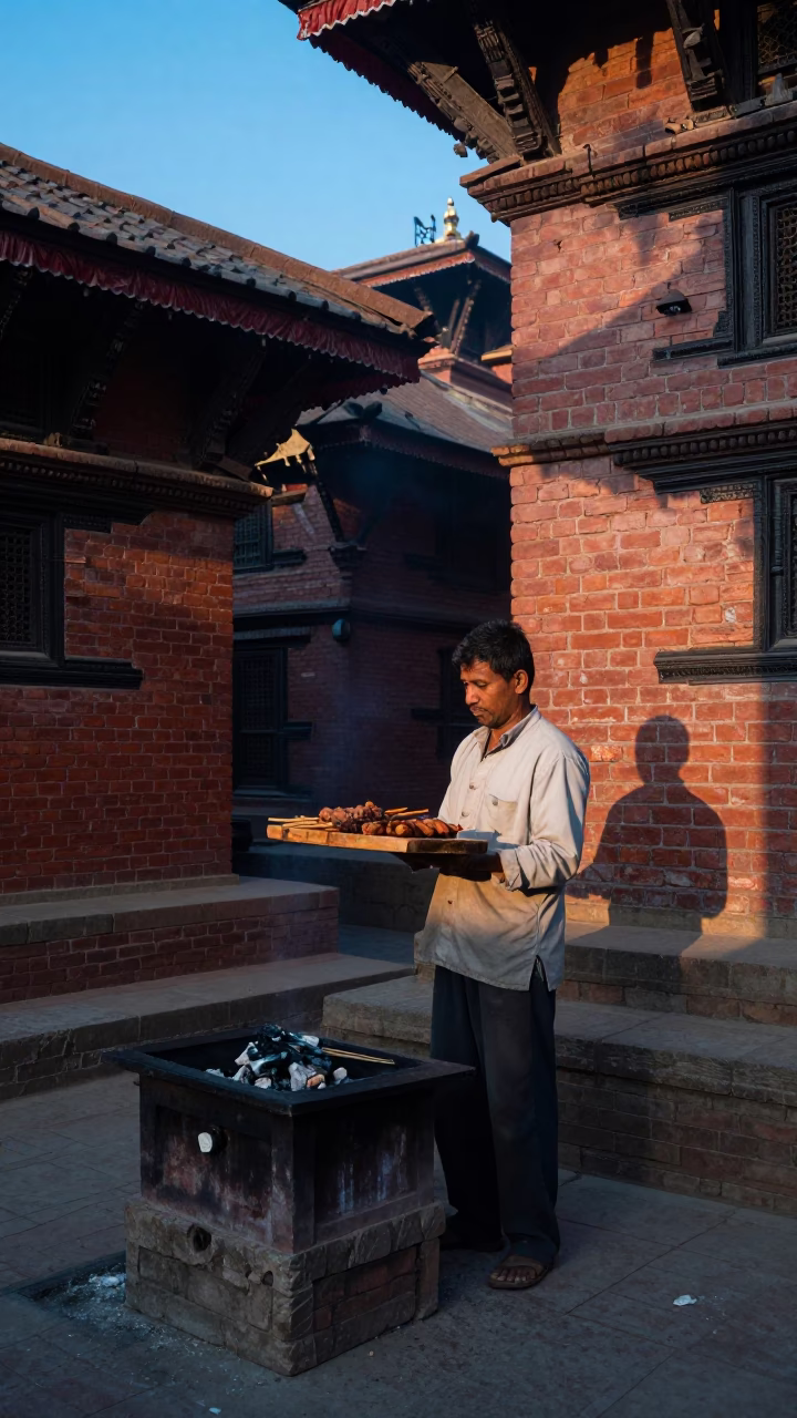 Before Sunrise in Kathmandu at Sunrise Light in in Kathmandu, Nepal
