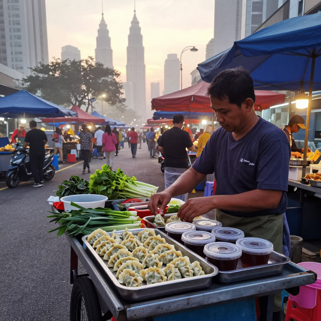Before Sunrise in Kuala Lumpur at Sunrise Light in in Kuala Lumpur, Malaysia