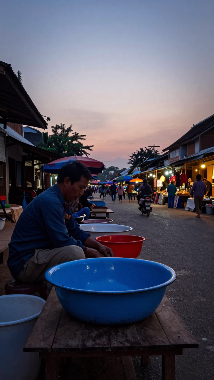 Before Sunrise in Luang Prabang at Sunrise Light in in Luang Prabang, Laos