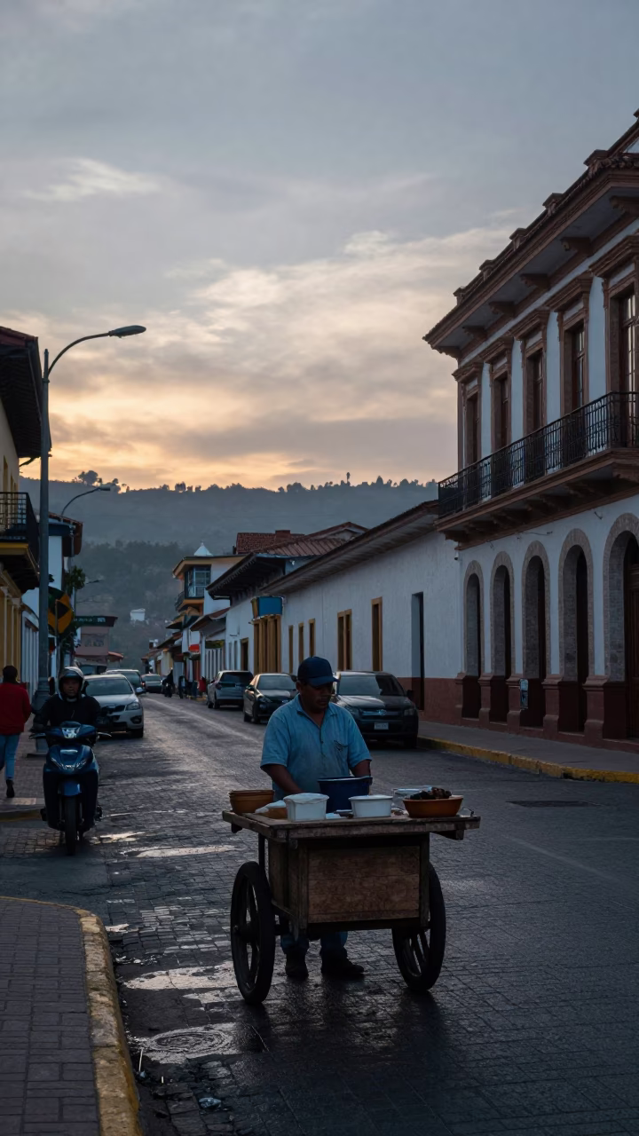 Before Sunrise in Medellin at Sunrise Light in in Medellin, Colombia