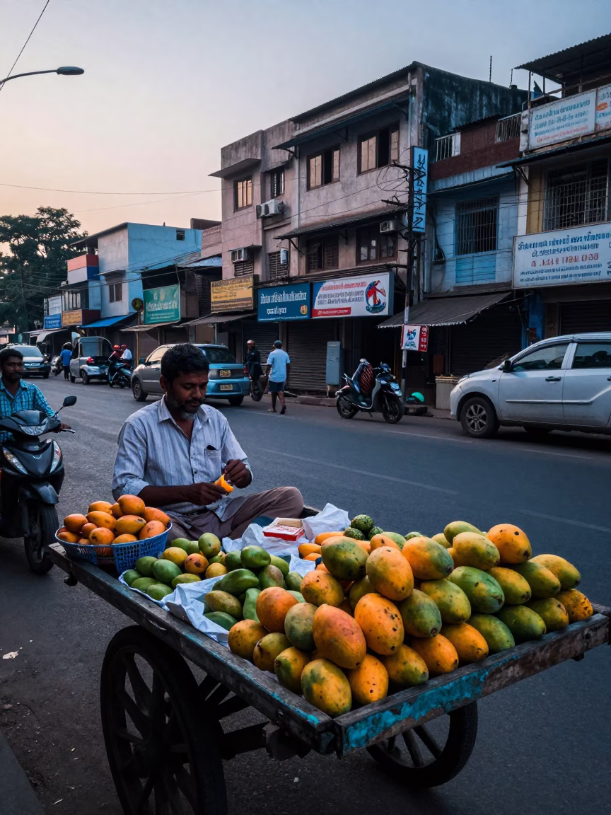 Before Sunrise in Mumbai at Sunrise Light in in Mumbai, India
