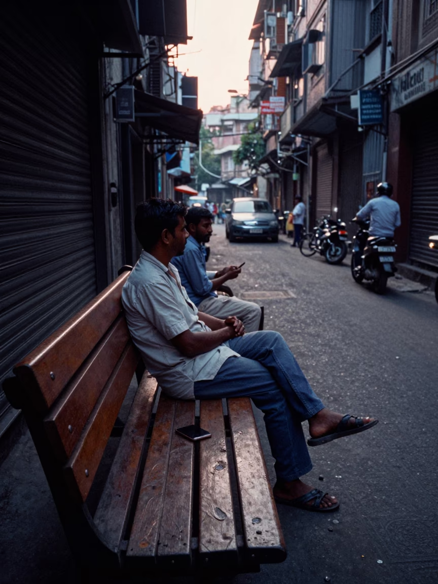 Before Sunrise in Mumbai at Sunrise Light in in Mumbai, India