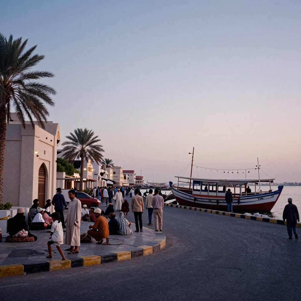 Before Sunrise in Muscat at Sunrise Light in in Muscat, Oman