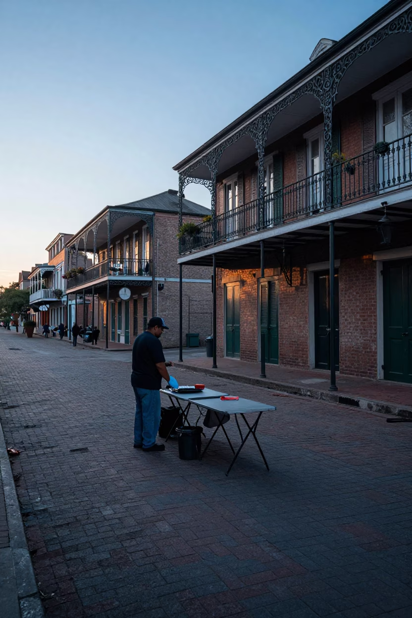 Before Sunrise in New Orleans at Sunrise Light in in New Orleans, Louisiana, United States